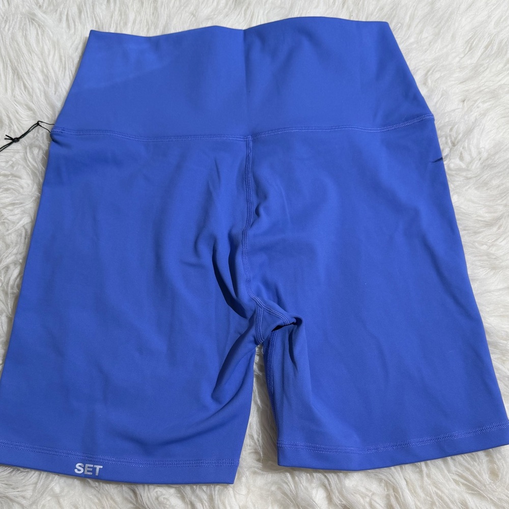 NWT SET Active XL Luxform Bike Shorts Blue workout shorts stretchy Pilates